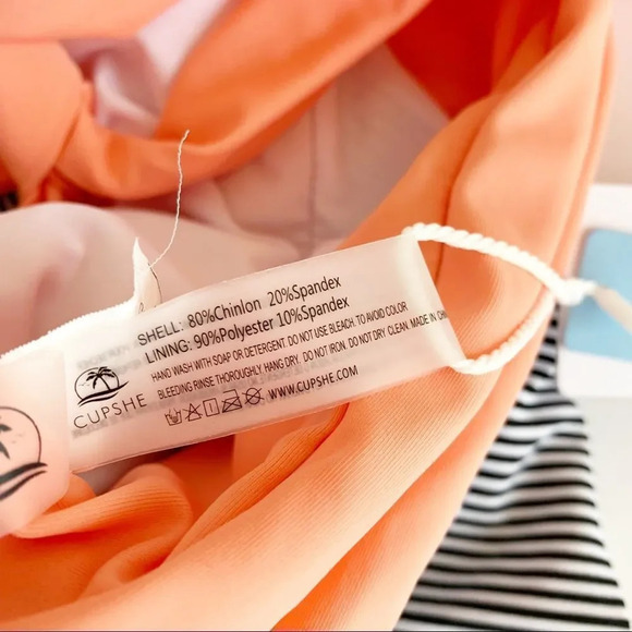 Cupshe Swimsuit Size Medium New Halter Tie Neck Gray Coral Vacay Beach Pool Trip - Picture 5 of 9